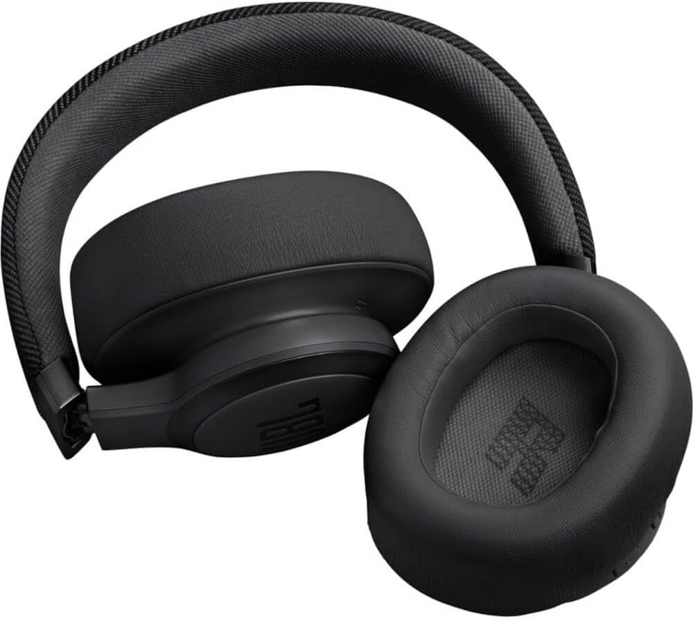JBL Live 770NC - Wireless Over-Ear Headphones with True Adaptive Noise Cancelling with Smart Ambient, Up to 65 Hours of Battery Life, Comfort-fit Fabric Headband & Carrying Pouch (Black) (Renewed)