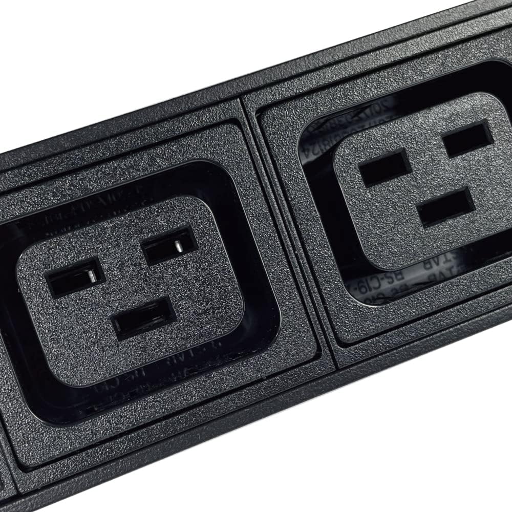 Metered-Surge Protection Power Distribution Unit, 240V, L6-30P Plug, 30A, 7200watts, (6) C13 & (2) C19 Outlets, Networking, Server Rack, Heavy Industry, Crypto Mining PDU