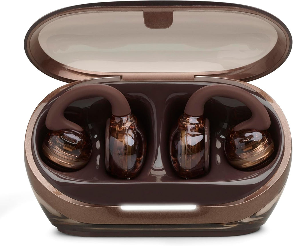 JBL Soundgear Clips - True Wireless Open-Ear Headphones, Dynamic Sound with bass Boost, All-Day Comfort, 4-mic Crisp, Clear Calls 2.0 with AI-Trained Algorithm, IP54 Water and dust Resistant (Copper)