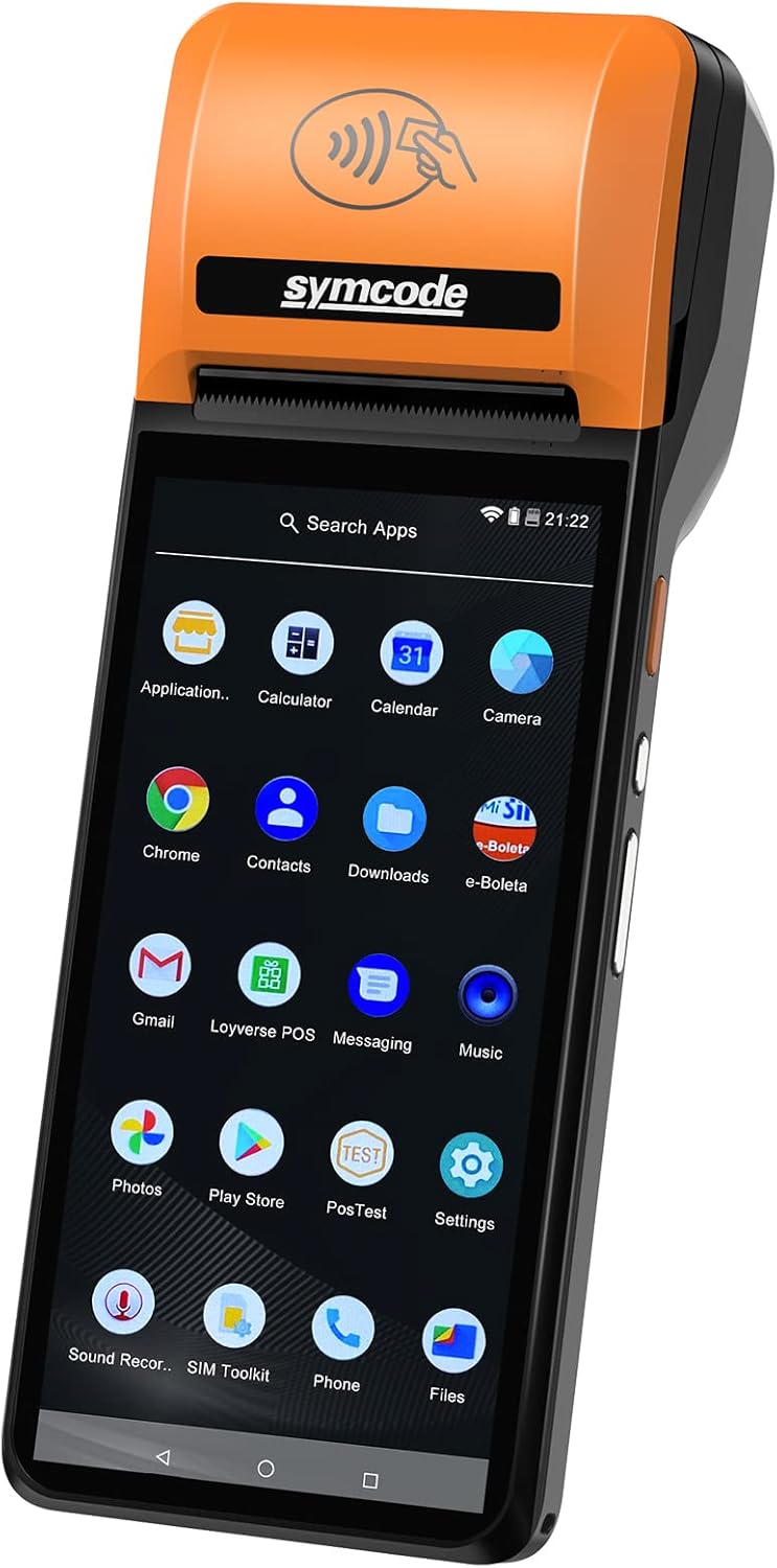 symcode Thermal POS Receipt Printer with Android 8.1 OS 5.5" Touch Screen Terminal Handheld PDA Printer, Support Wi-Fi Bluetooth, Support Loyverse, Kyte, iReap, Built-in Google Play