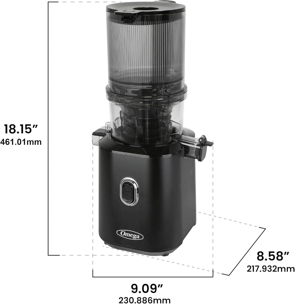 Omega Cold Press Juicer – Slow Masticating Hands Free Juicer Machine for Vegetables and Fruits with Wide Mouth Hopper for Whole Recipe Batch Juicing, Time Saving Series, Easy to Clean, 150-Watt Motor