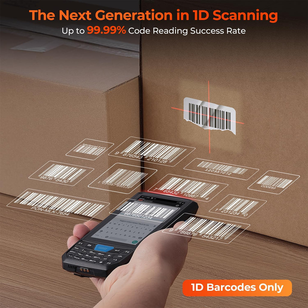 MUNBYN Android 13 Barcode Scanner 035Pro, Equip with Honeywell N4313 1D Handheld Scanner, 4GB+64GB Rugged PDA Handheld Computer, 4G LTE for for Small Business, Warehouse