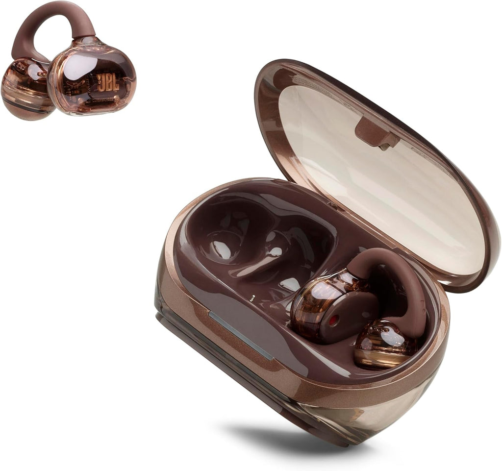 JBL Soundgear Clips - True Wireless Open-Ear Headphones, Dynamic Sound with bass Boost, All-Day Comfort, 4-mic Crisp, Clear Calls 2.0 with AI-Trained Algorithm, IP54 Water and dust Resistant (Copper)