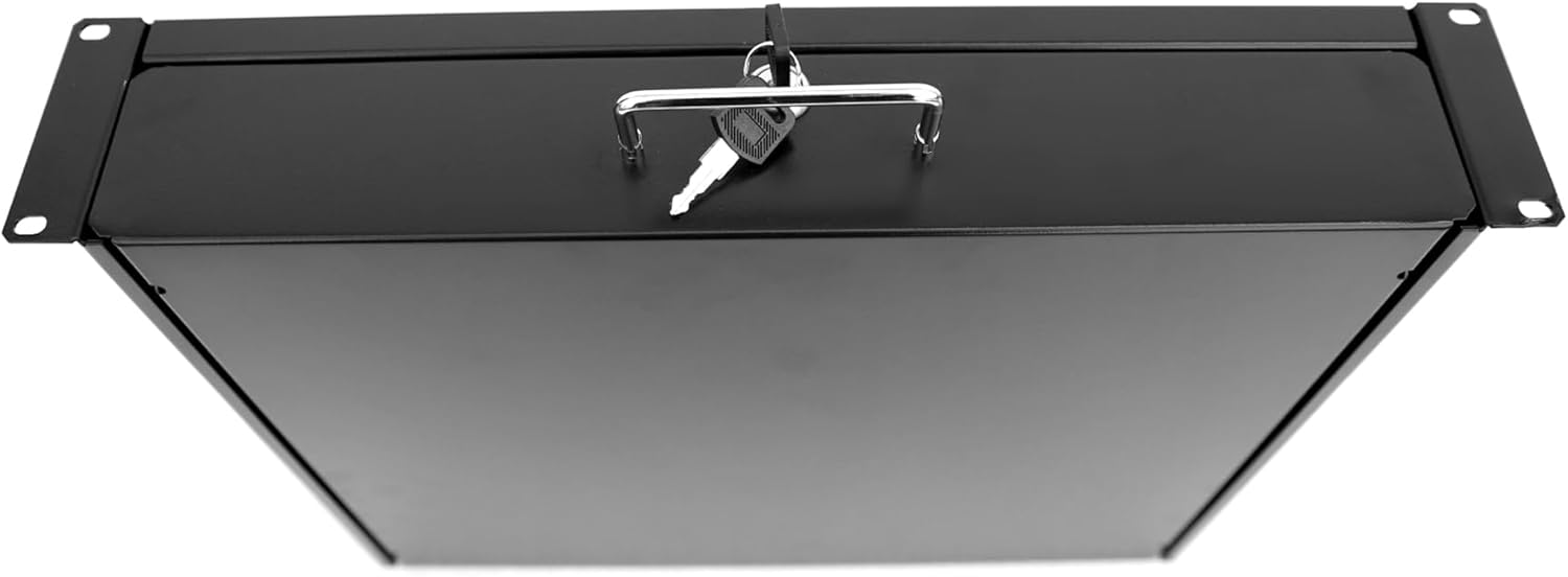 Server Cabinet Drawer Case Rack Drawer 19 Inch Rack Cabinet Mount Lockable Deep Drawer with Two Keys 18in Depth, Height 2U(3.5Inch) 19" W x 18" D x 3.5" H (CT18-2U, 2U18)