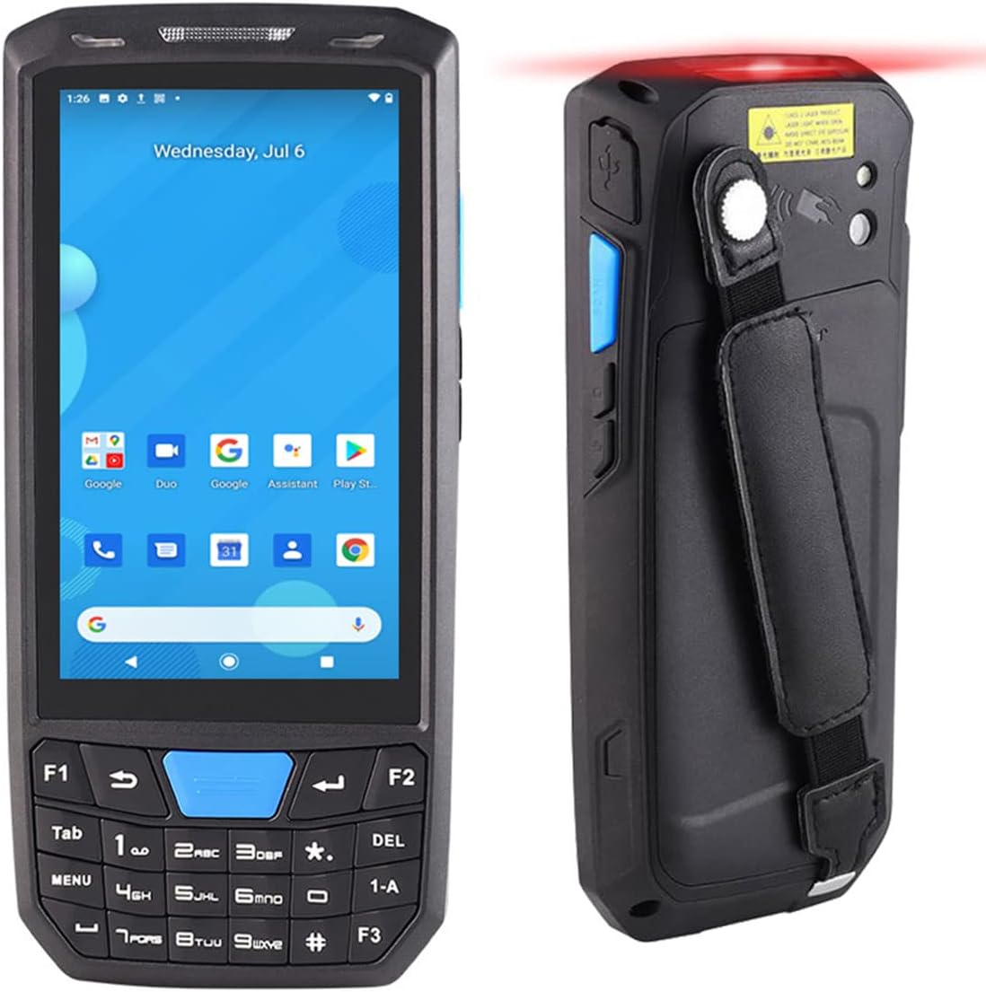 Android 13 2D Scanner,4.5-inch Handheld Rugged PDA Wireless WiFi 4G LTE,4GB+64GB Barcode Scanner with Keypad, Equip with Honeywell N6703 1D 2D QR Code Scanner for Retail Inventory Management