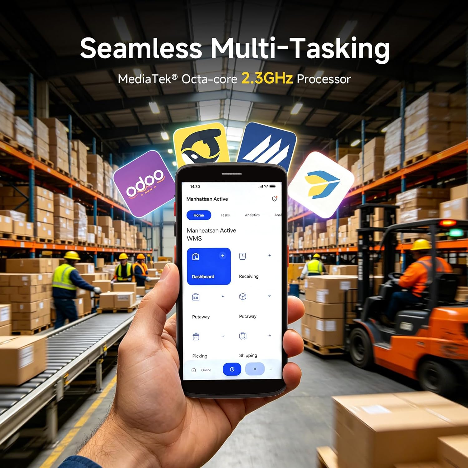 Android 15 Barcode Scanner F2, Handheld PDA w/Zebra SE4710 Scan Engine, 6 Inch Touchscreen Industrial Mobile Computer, IP67 Data Terminal Inventory Scanner for Warehouse Logistics Management