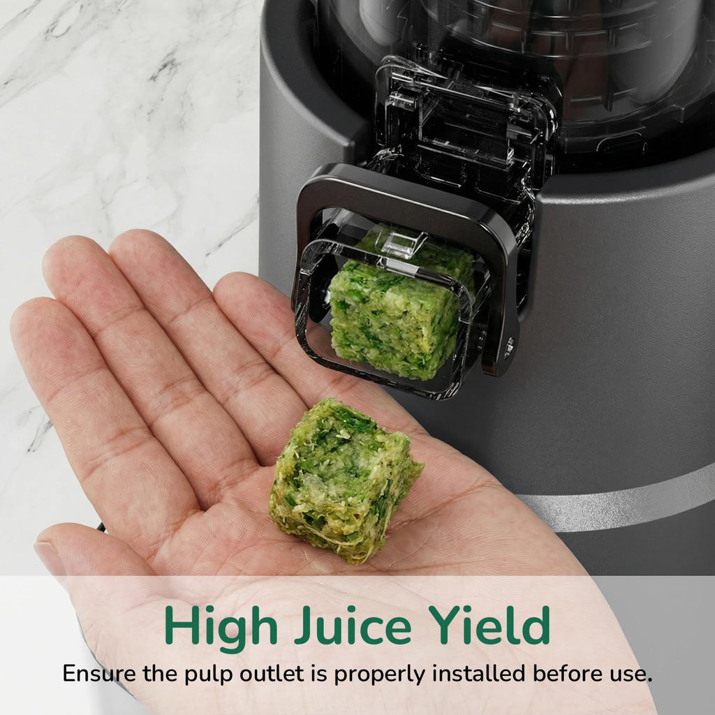 Canoly C03 Cold Press Juicer, 4.5" Wide Feed Chute Masticating Juicer Machine for Whole Fruits and Vegetables, 200W Powerful Quiet Motor, 2-in-1 Strainer (Juice & Nut Milk), Space-Saving (Matte Black)
