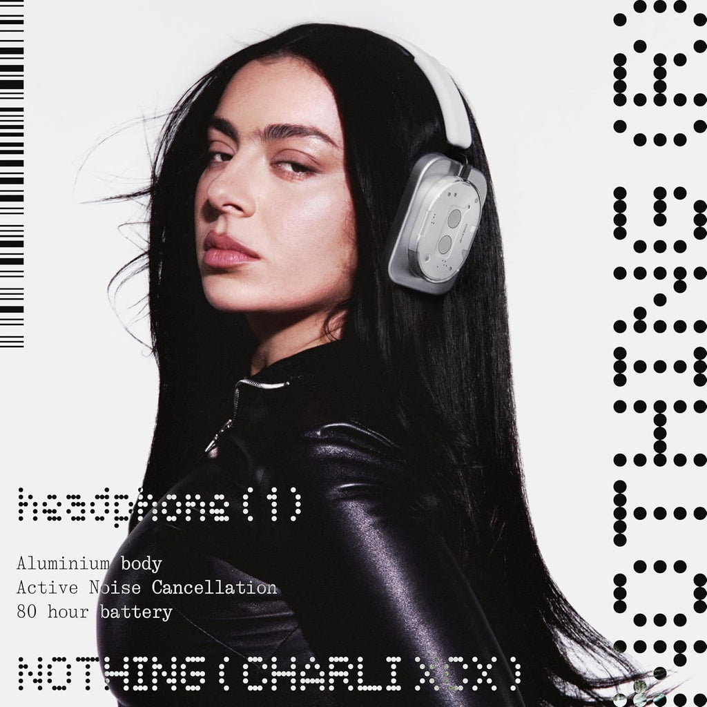 Nothing Headphone (1) Hybrid Active Noise Cancelling Headphones, Wireless Over-Ear Headphones with 6 Mics, 80Hrs Playtime, Hi-Res Audio, KEF-Tuned, Spatial Sound, Comfort Fit & Fast Charging White