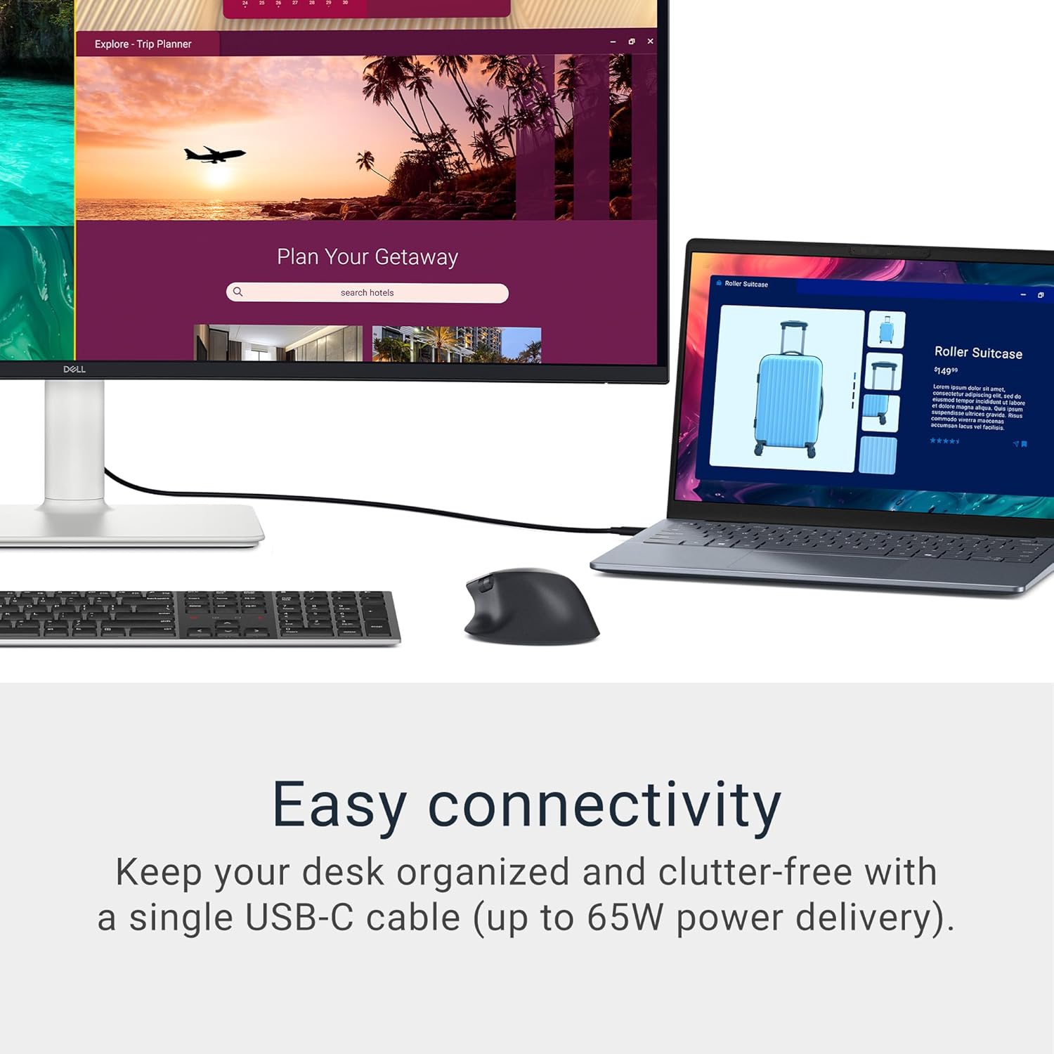 Dell 34 Plus USB-C Curved Monitor - S3425DW - 34-inch (3440 x 1440) up to 120 Hz 21:9 Display, VA Panel, AMD FreeSync Premium, 99% sRGB, 95% DCI-P3, Integrated Speakers, 3000:1 Contrast Ratio