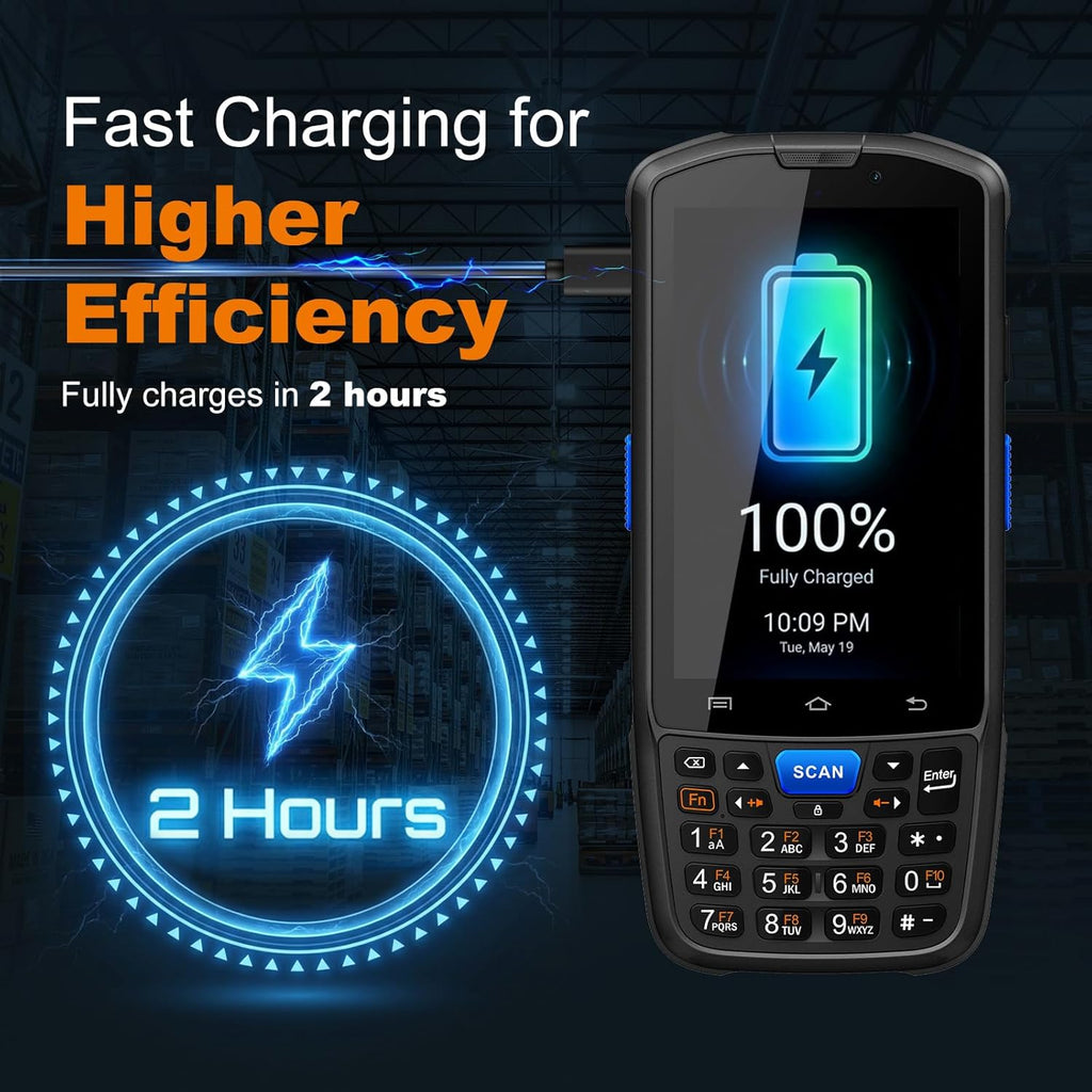 FARSET F7 Android 14 Barcode Scanner PDA, 4GB RAM 64GB ROM, HW-N6603 1D/2D/QR Scan Engine, NFC, 5000mAh Removable Battery, IP67 Rugged for Warehouse & Logistics, 2026