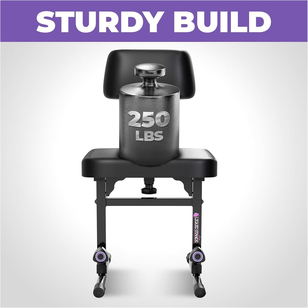 Liquid Stands Piano Bench Adjustable Stool – Music Keyboard Bench with Backrest Seat for Piano Keyboard Stand with Black Padded Cushion for Musicians Piano Stool Chair