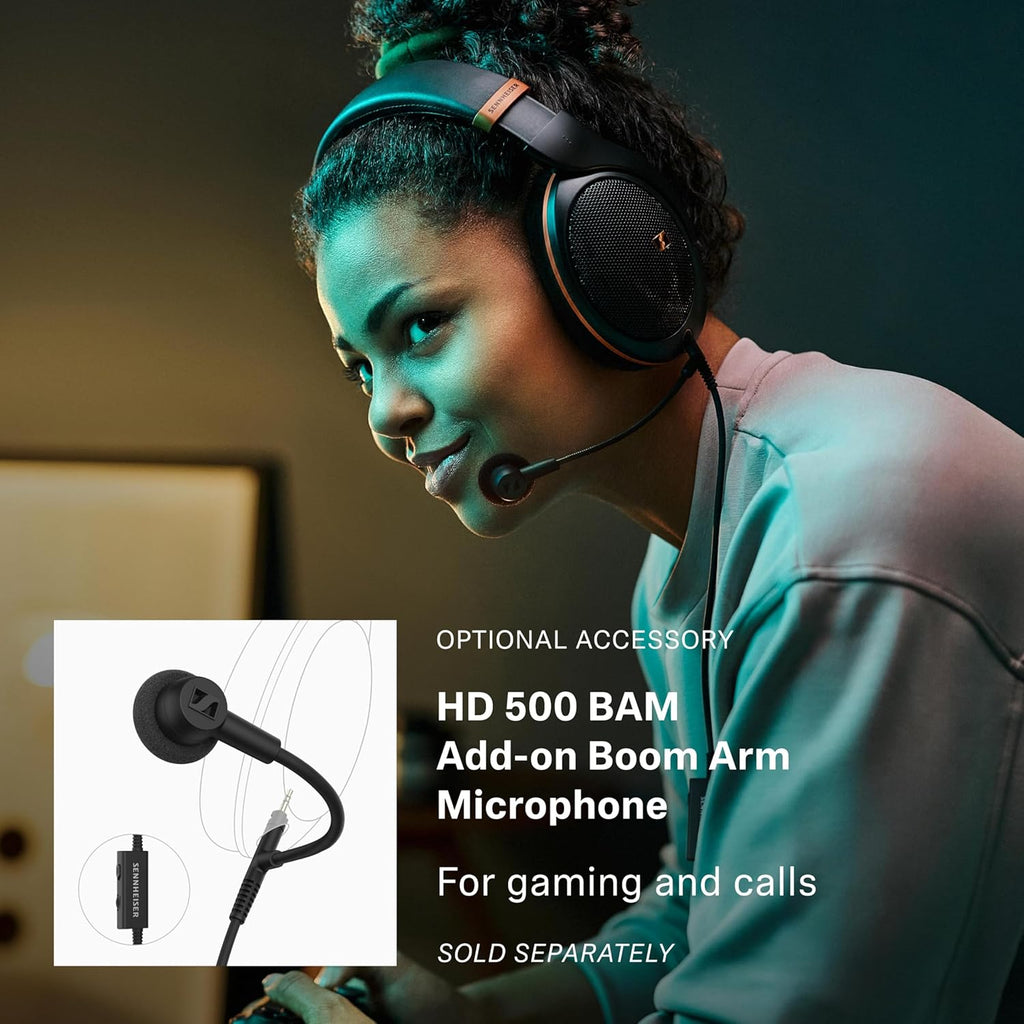 Sennheiser HD 599 SE Open-Back Headphones, Premium Design, Natural Balanced Audio, Comfortable Fit, Wired Headphones for Music, Gaming, School, Work, Black