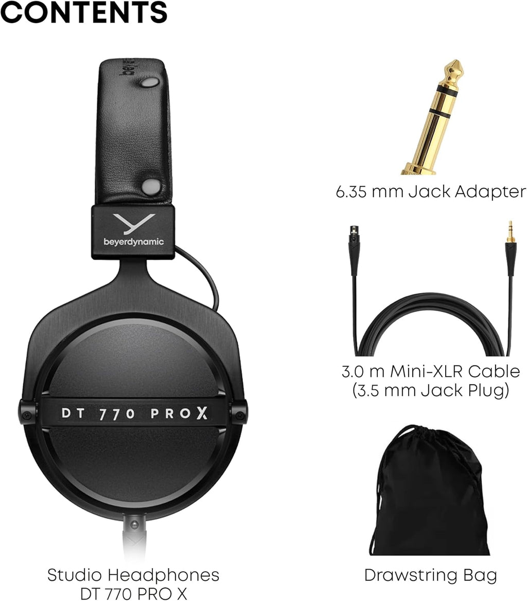 beyerdynamic DT 770 Pro X Wired Over-Ear Headphones, 48 Ohm, Closed-Back Professional Recording Studio Monitor. Recording, Monitoring, Sound Isolation, Handmade in Germany. Black