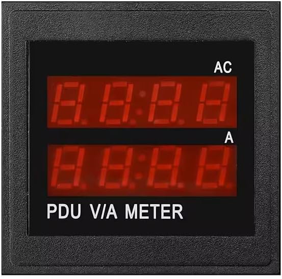 50 Ampere Rack Mounted PDU Power Socket, 4-Position C13+4-Position C19 Combination Circuit Breaker Protection, Aluminum Alloy Shell, 6-Foot 8AWG Cable Voltage and Current Display Instrument(C13-08-D)