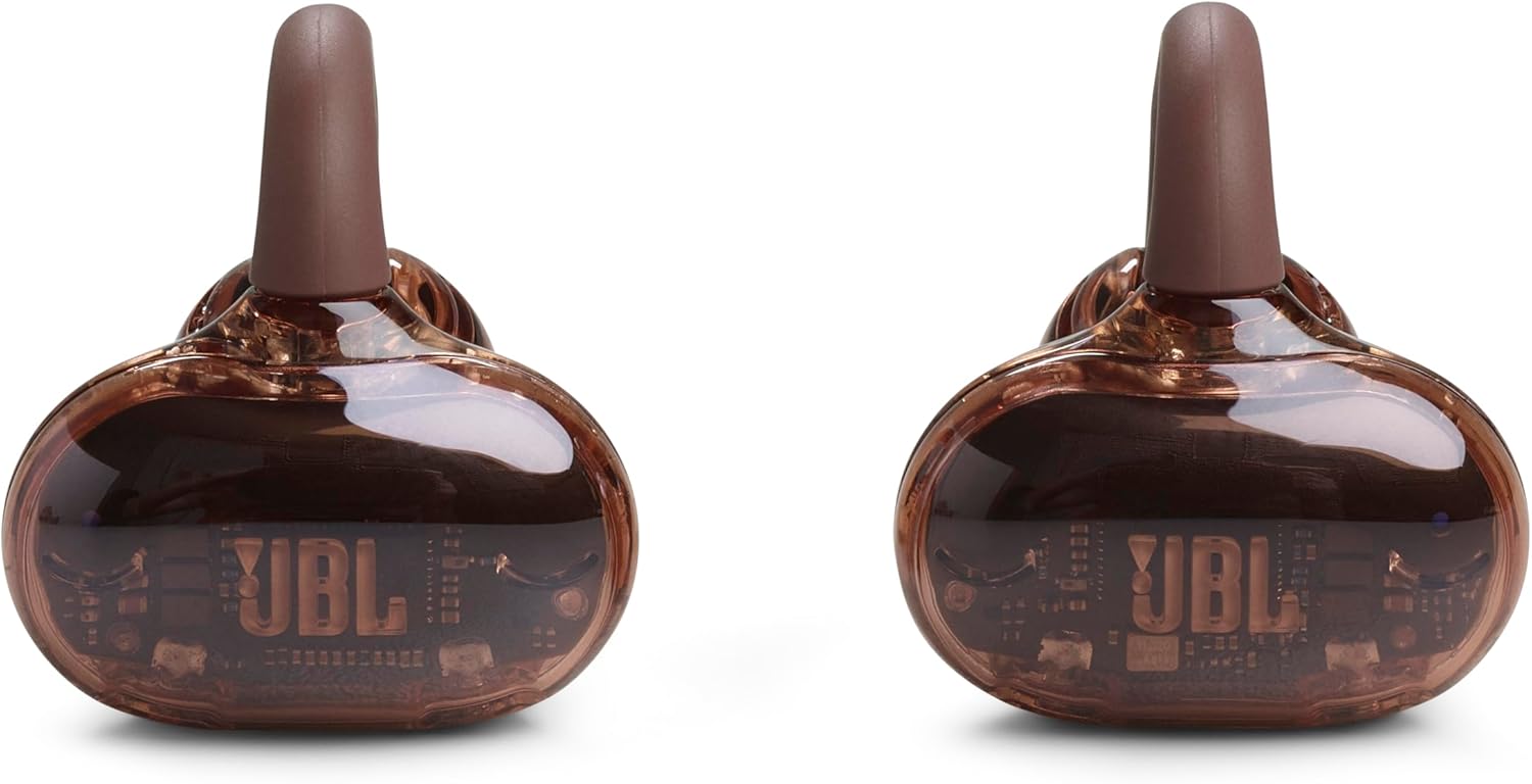 JBL Soundgear Clips - True Wireless Open-Ear Headphones, Dynamic Sound with bass Boost, All-Day Comfort, 4-mic Crisp, Clear Calls 2.0 with AI-Trained Algorithm, IP54 Water and dust Resistant (Copper)