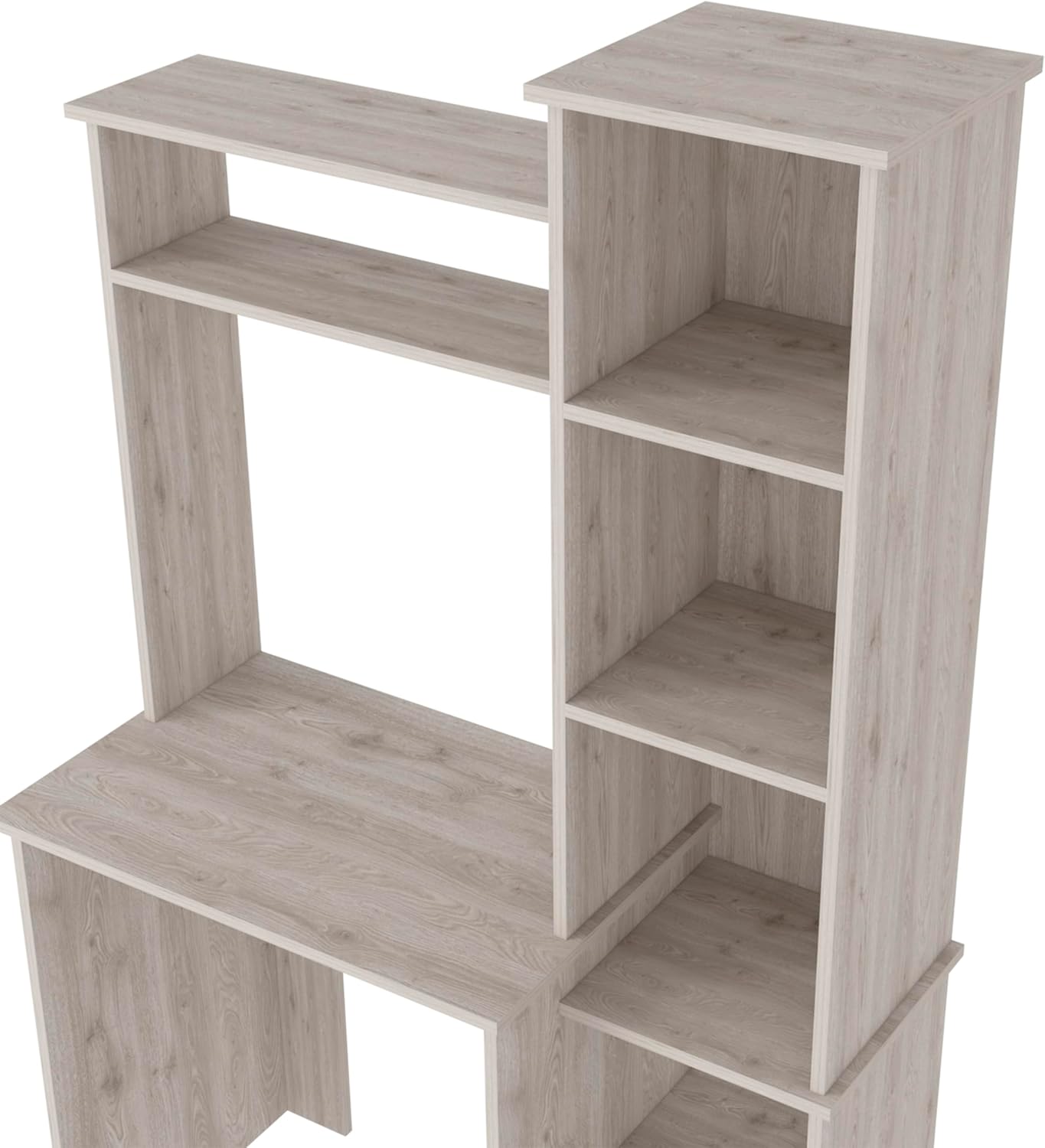 GOWE 2 Piece Office Set, Dozza Bookcase + Aramis Desk, Light Gray