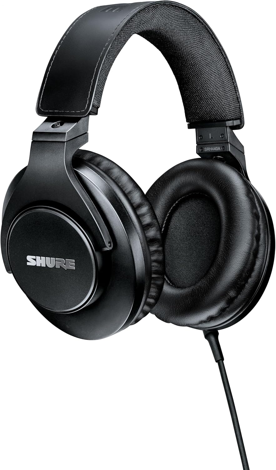 Shure SRH440A Over-Ear Wired Studio Headphones – Professional Monitoring & Recording Earphones with Accurate Frequency Response, Adjustable Collapsible Design, Black
