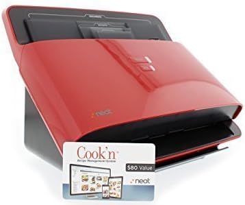 NeatDesk Desktop Document Scanner and Digital Filing System for PC and Mac - Red - with DVO cook'n Organizer Software