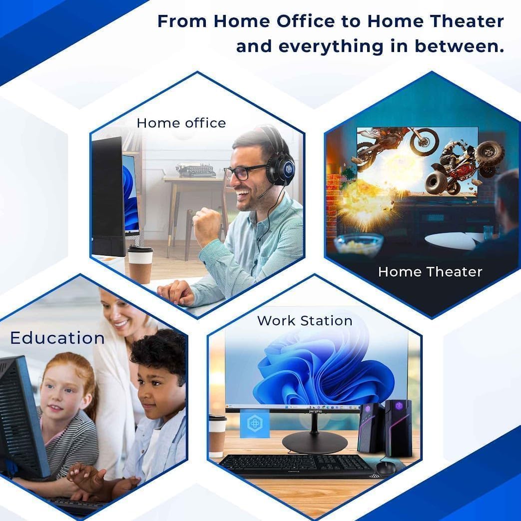 HP Windows 11 Desktop Computer | 16GB RAM + 500GB SSD | Intel i5 | 16GB RAM + 500GB SSD | 24" LCD | WiFi 6 AX200 + BT | RGB Keyboard/Mouse + Speakers | Webcam | Home or Office PC (Renewed)