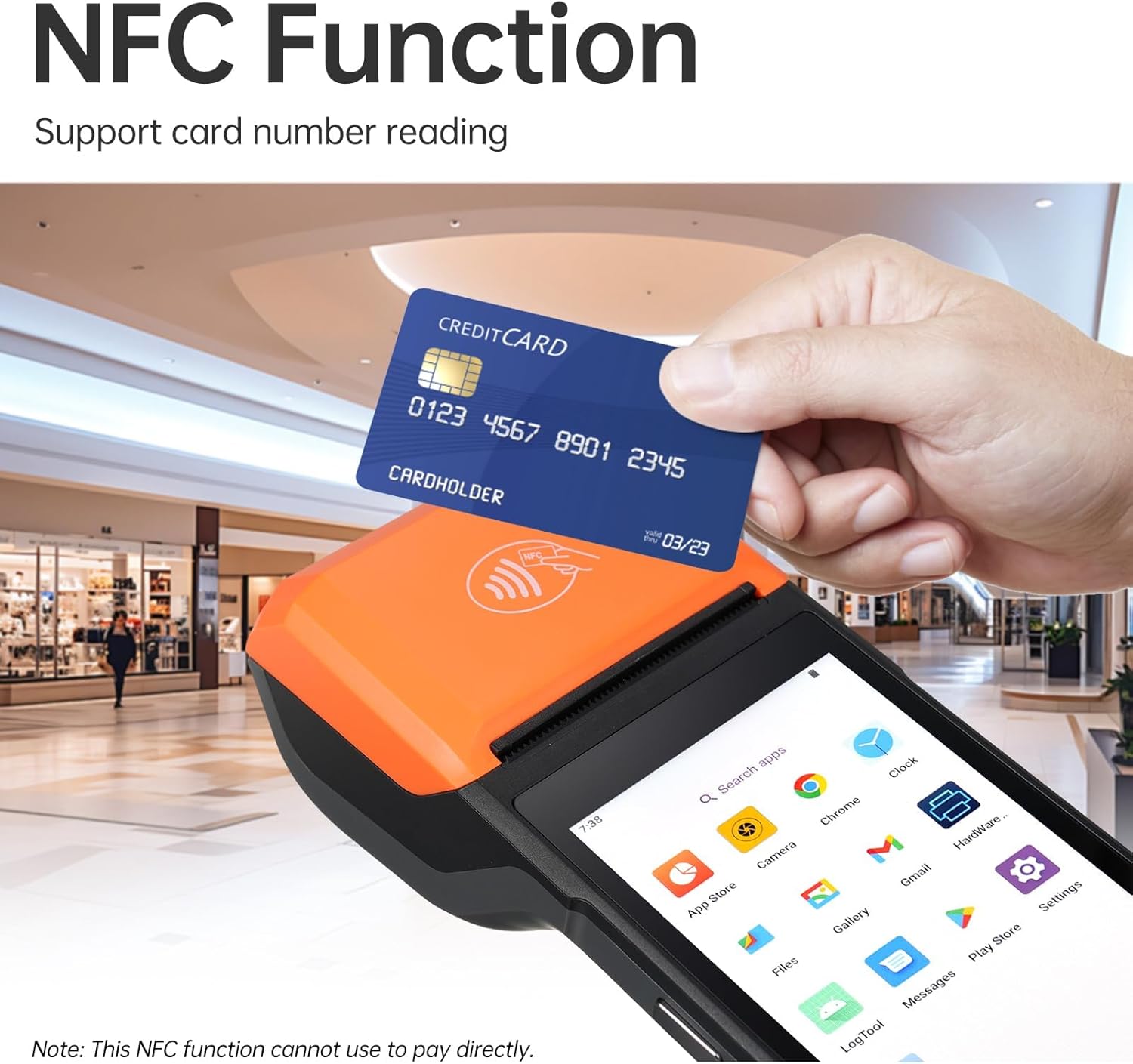 Bisofice Android 14 Handheld POS Receipt Printer 1D/2D/QR Barcode Scanner PDA 5.5” Touchscreen 5MP Camera WiFi 4G BT for Warehouse Inventory, Logistics, Retail, POS System