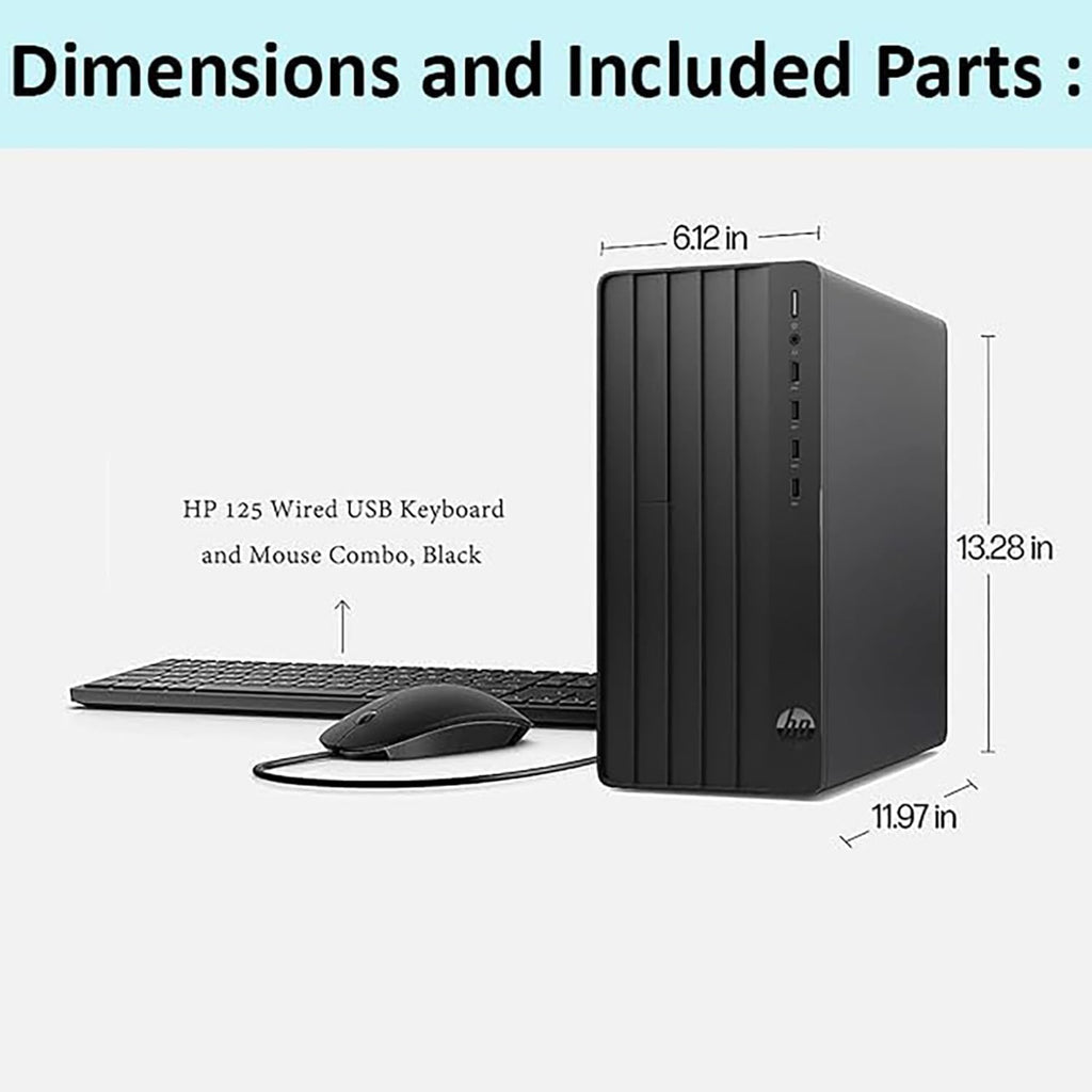 HP Desktop Computer 2026 Tower for Home Student & Business, 13th Gen Intel Quad-Core Processor, 16GB DDR4 RAM, 256GB PCIe SSD, WiFi Adapter, VGA, RJ-45, HDMI, Keyboard and Mouse, Windows 11 Home