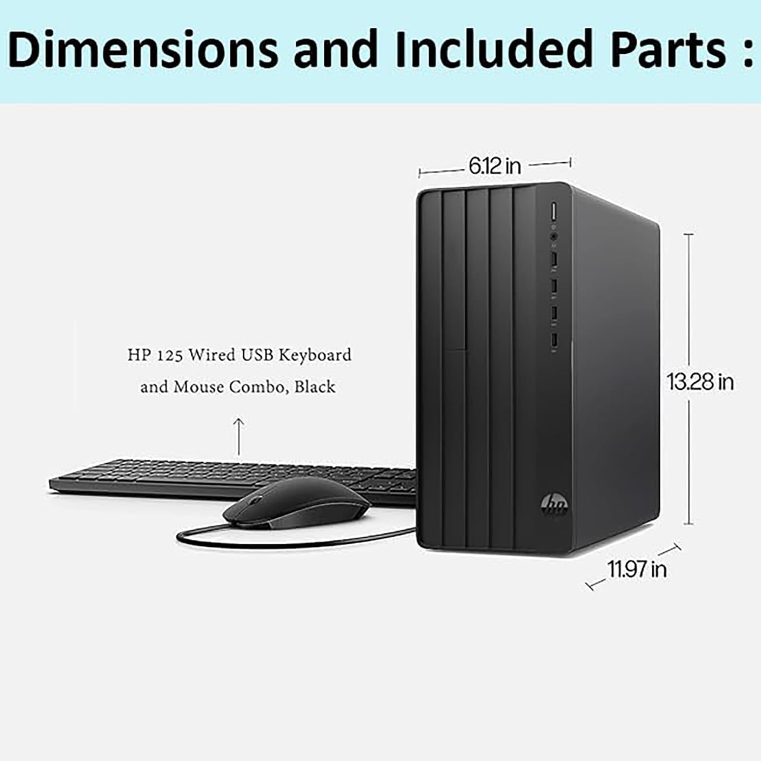 HP Desktop Computer 2026 Tower for Home Student & Business, 13th Gen Intel Quad-Core Processor, 16GB DDR4 RAM, 256GB PCIe SSD, WiFi Adapter, VGA, RJ-45, HDMI, Keyboard and Mouse, Windows 11 Home