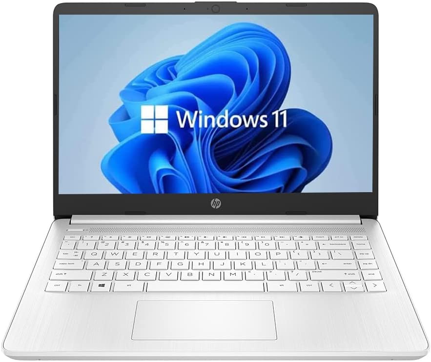 HP 14" HD Laptop, Windows 11, Intel Celeron Dual-Core Processor Up to 2.60GHz, 4GB RAM, 64GB SSD, Webcam(Renewed)