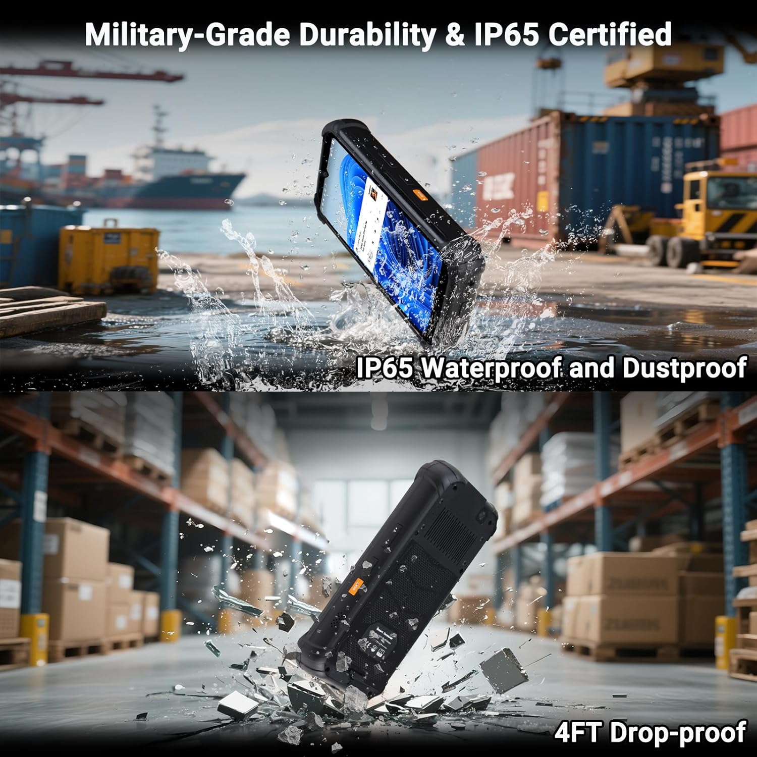 SH66 Win 11 Handheld Terminal with N1 Barcode Scanner, 1D/2D QR Inventory Scanner Data Terminal, 16GB+512GB Industrial PDA Work PC for WMS, Retail (SH66, 16GB+512GB, w/2D)