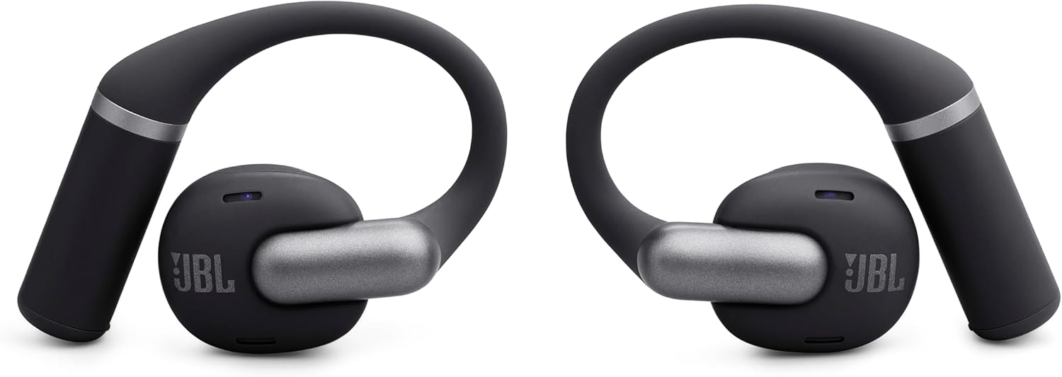 JBL Sense Pro - True Wireless Open-Ear Headphones with Spatial Sound, Hi-Res Audio Wireless with Adaptive bass Boost, 4-mic Crisp, Clear Calls 2.0 with AI-Trained Algorithm, All-Day Comfort (Black)