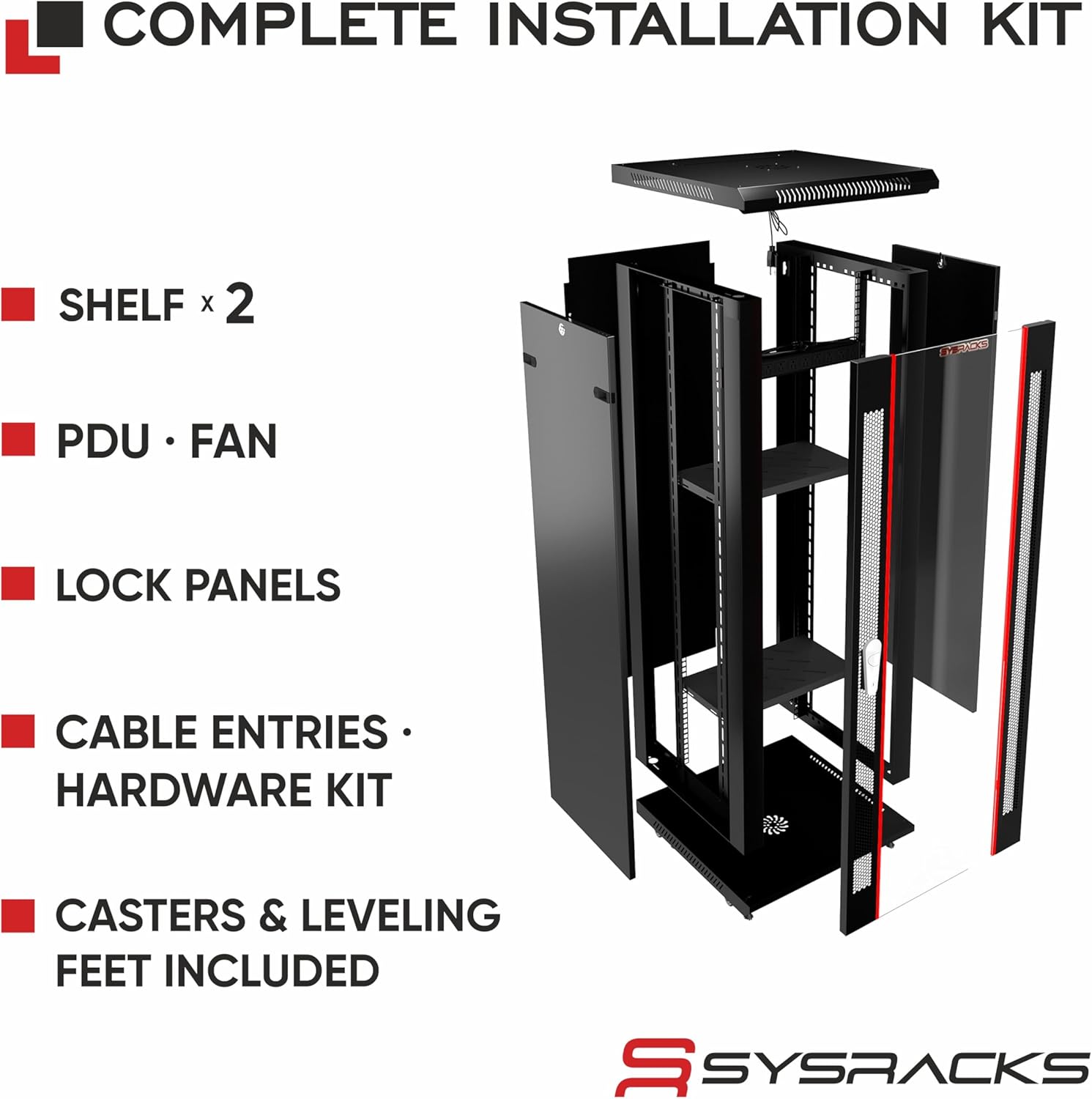 18U Wall Mount Server Rack Cabinet – 19" Network Rack Enclosure, 18" Deep Data Rack Cabinet with Fan, PDU & Shelf for IT Equipment, Switches and Patch Panel