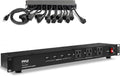 Pyle 19 Outlet 1U 19" Rackmount PDU Power Distribution Supply Center Conditioner Strip Unit Surge Protector 15 Amp Circuit Breaker 4 USB Multi Device Charge Ports 15FT Cord, Black - PCO865