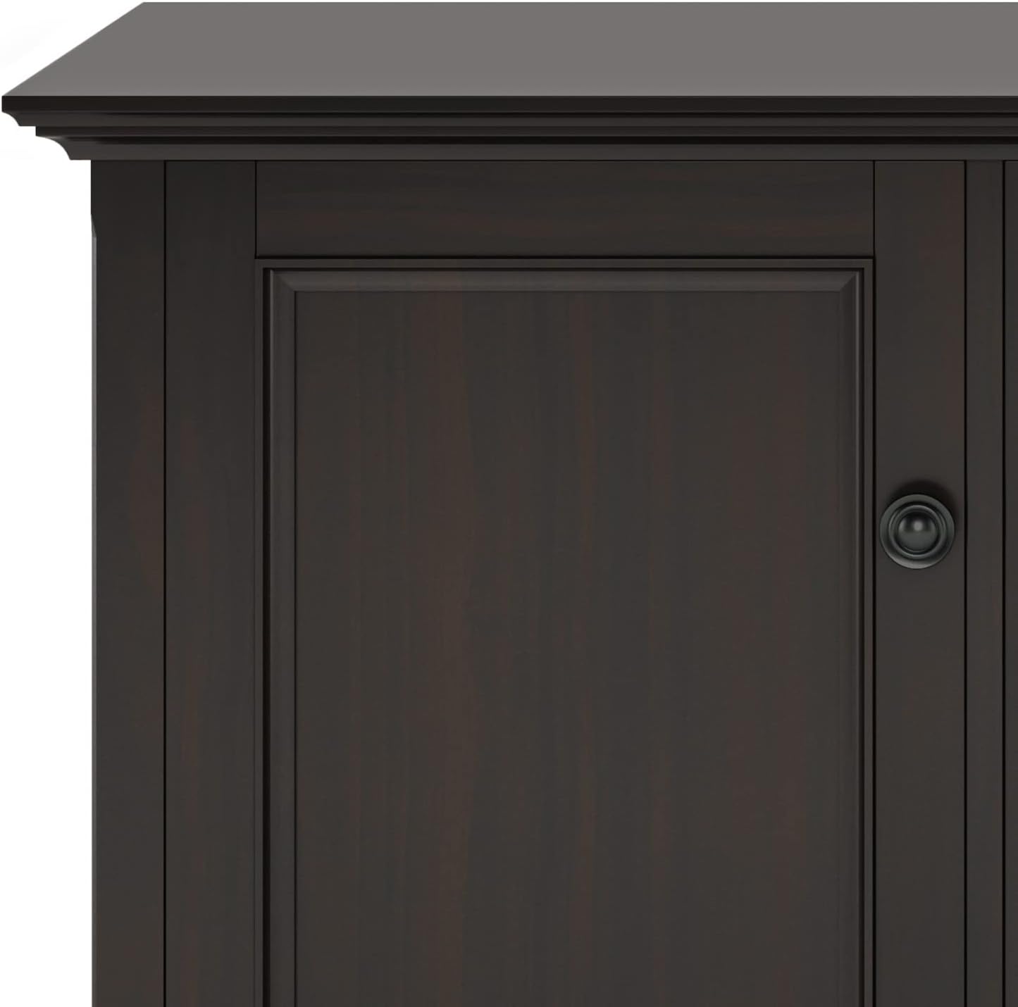 SIMPLIHOME Amherst 60-inch Wide Solid Wood 3-Door Storage Cabinet in Hickory Brown, Transitional-Style Buffet Sideboard for Living Room, Dining Room or Entryway