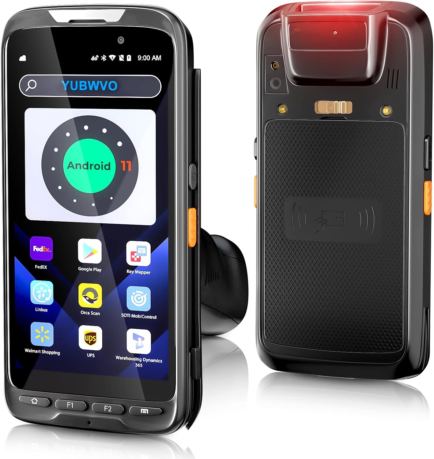 Android 11 9000mAh Barcode Scanner with Pistol Grip IP65 Rugged PDA Handheld with Zebra SE4710 Scanner, NFC 3G 4G Bluetooth GPS Wi-Fi QR 1D 2D Barcode Scanner, Removable Battery
