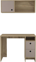 1-Office Set Budest, Office, Light Oak/Taupe,Multicolor