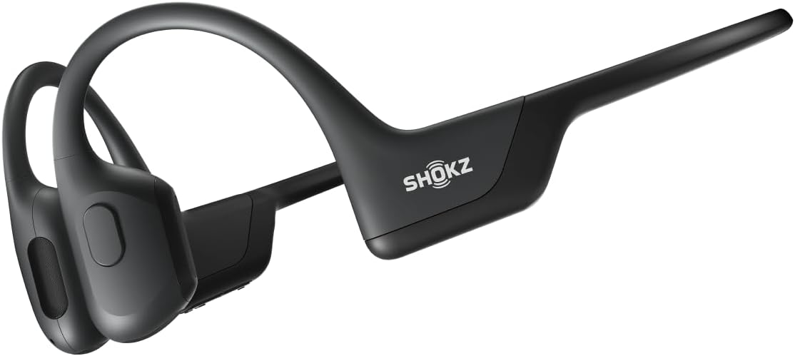 SHOKZ OpenRun Pro-Bone Conduction Headphones, Open-Ear Bluetooth Wireless Sport Headphones for Running and Workout, Sweat Resistant, Long Battery Life, Premium Deep Bass, Mic .with Hair Band, Black