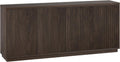 Henn&Hart 68" Fluted Sideboard Buffet Cabinet, Modern Ribbed Wooden Credenza with 4 Doors, Adjustable Shelves, and Cable Management Cut-Outs for Dining Room, Living Room or Entryway, Rich Brown