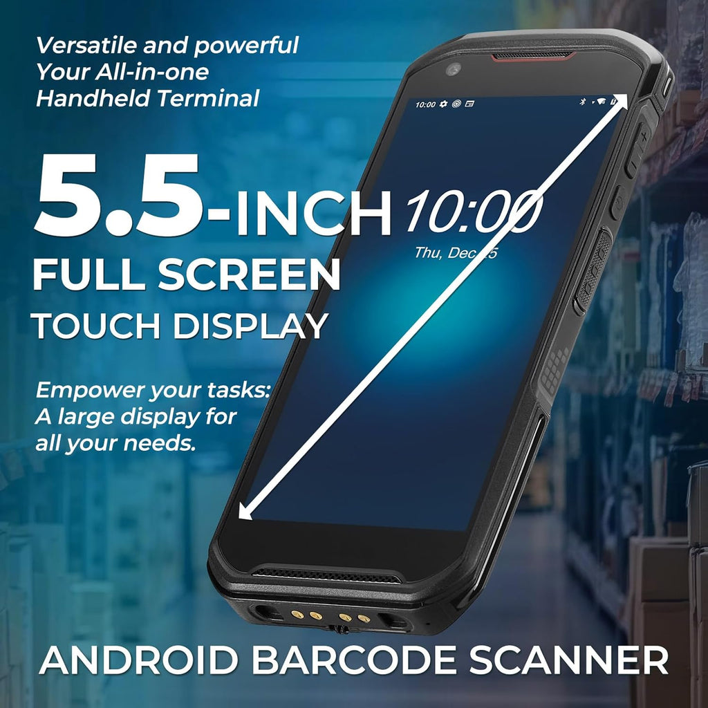 SVANTTO Android Barcode Scanner M09, Android 13 Handheld PDA Scanner, 5.5 Inch Touch Screen 6+64GB Hot-Swap for Inventory WMS, Dual SIM Capability