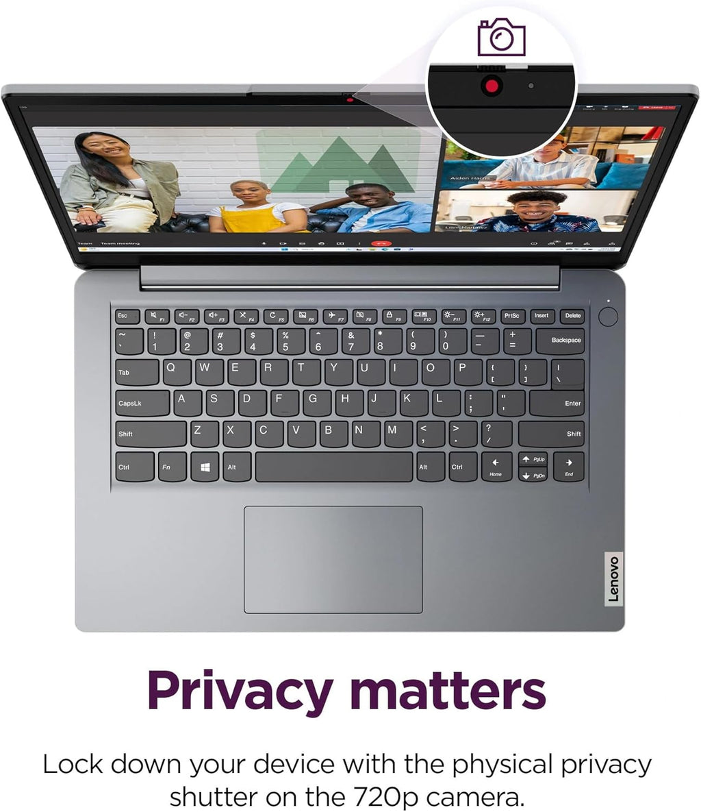 Lenovo Laptop Computer for Home and Office with Office 365, 14" HD Display, 8GB RAM, 128GB Storage, Intel Dual-Core, WiFi6, Bluetooth 5.2, USB-C, Portable Desgin, Long Battery, Windows 11 Home