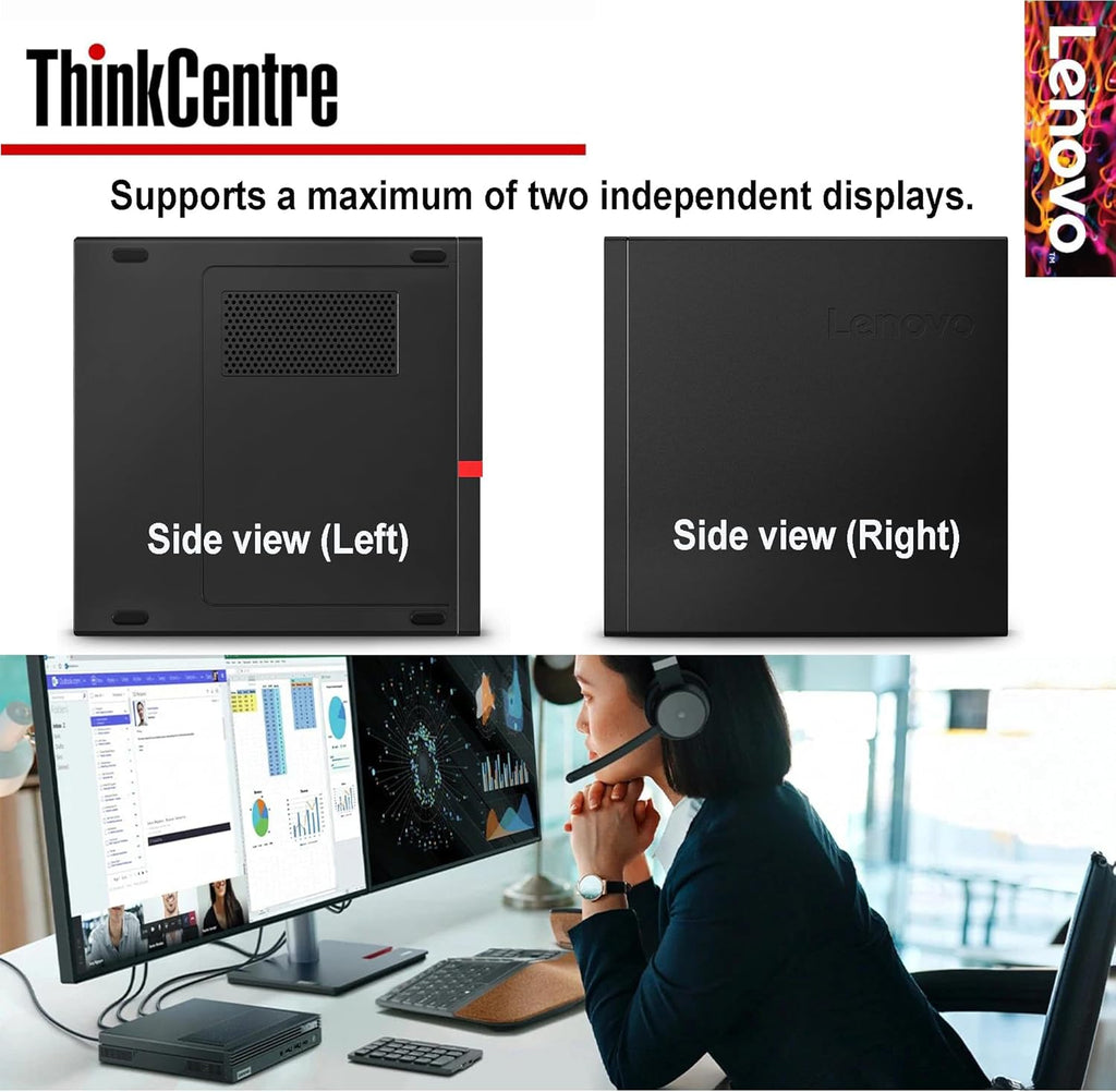 Lenovo Business Mini Desktop PC, AMD Processor, 4GB RAM, 128GB SSD, Dual Display Support, Wi-Fi, Bluetooth, USB & Ethernet Port, Windows 11 Pro, Compact, Quiet, and Space-Saving, w/Keyboard & Mouse