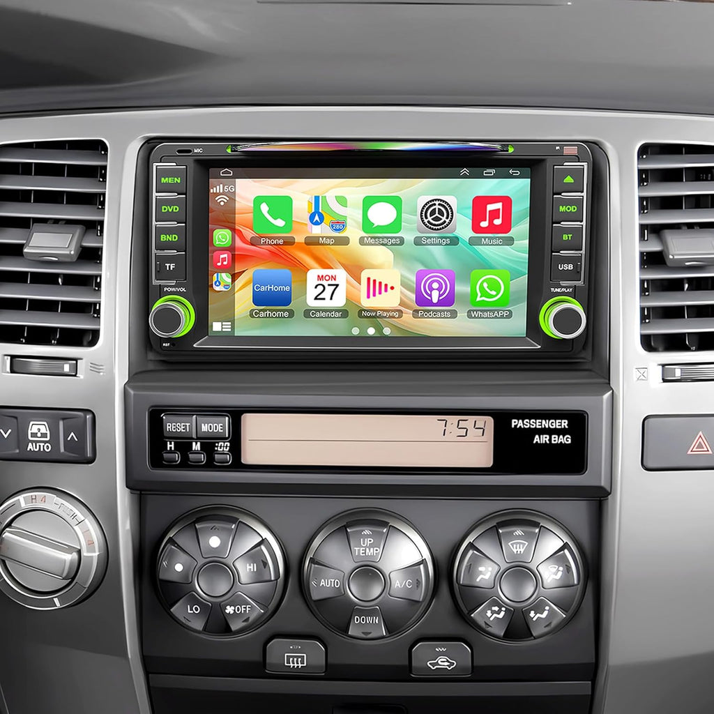 7-Inch Car Stereo with CD/DVD Player for Toyota 4Runner (2003-2009), Tundra (2003-2006), Sequoia (2003-2007), CarPlay & Android Auto, Bluetooth, FM Radio