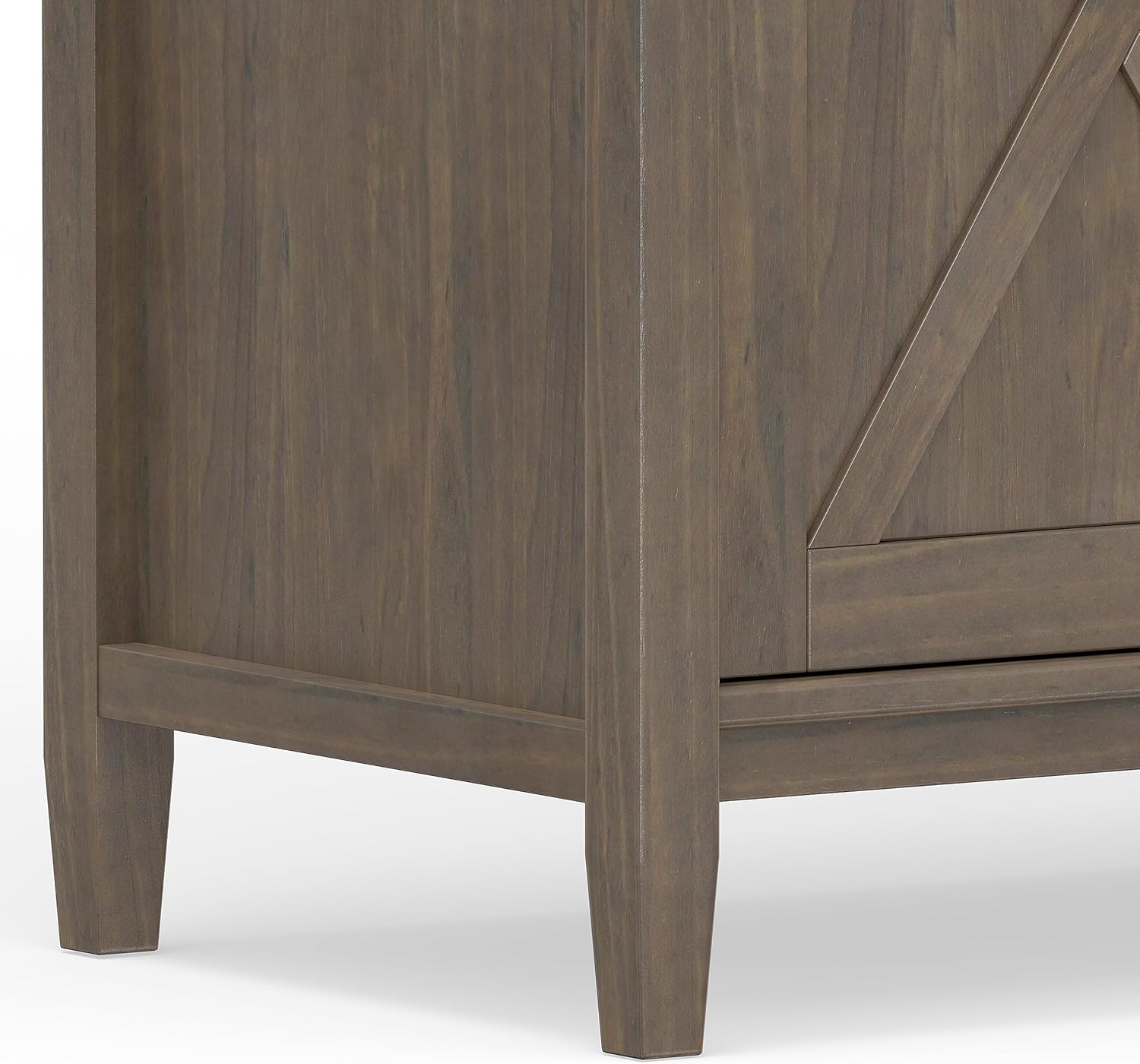 SIMPLIHOME Ela Buffet - 54 inch Wide Solid Wood 3-Door Sideboard Buffet in Smoky Brown, Transitional Storage Cabinet for Dining Room or Kitchen with Adjustable Shelves and Brushed Metal Hardware