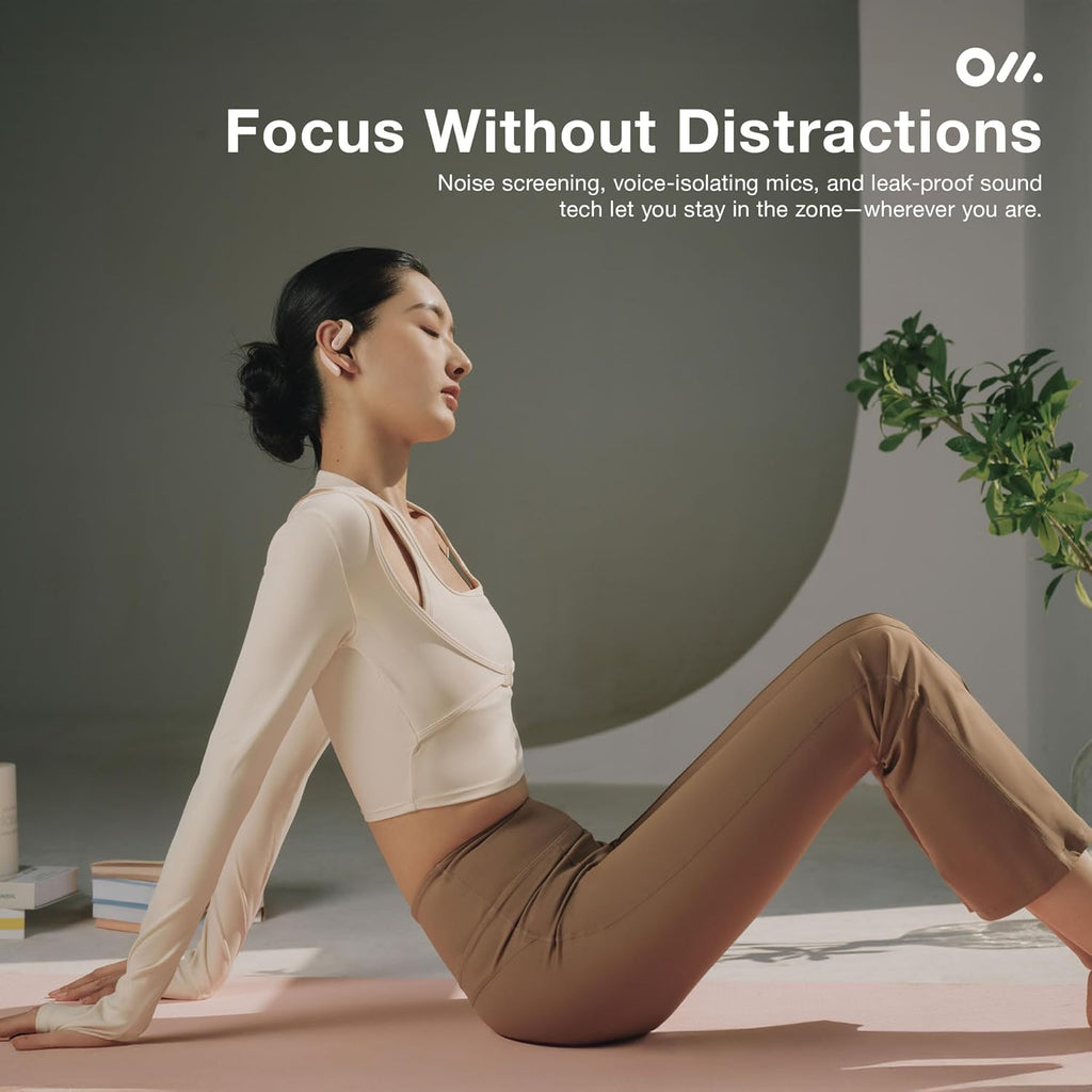 Oladance OWS Pro Open-Ear True Wireless Headphones, Noise Cancellation, Stable Bluetooth 5.3 Connection, Amplifier Chip, Virtual Bass, 360 ° Superior Sound, 16H Playtime, Comfortable Fit (Pink)