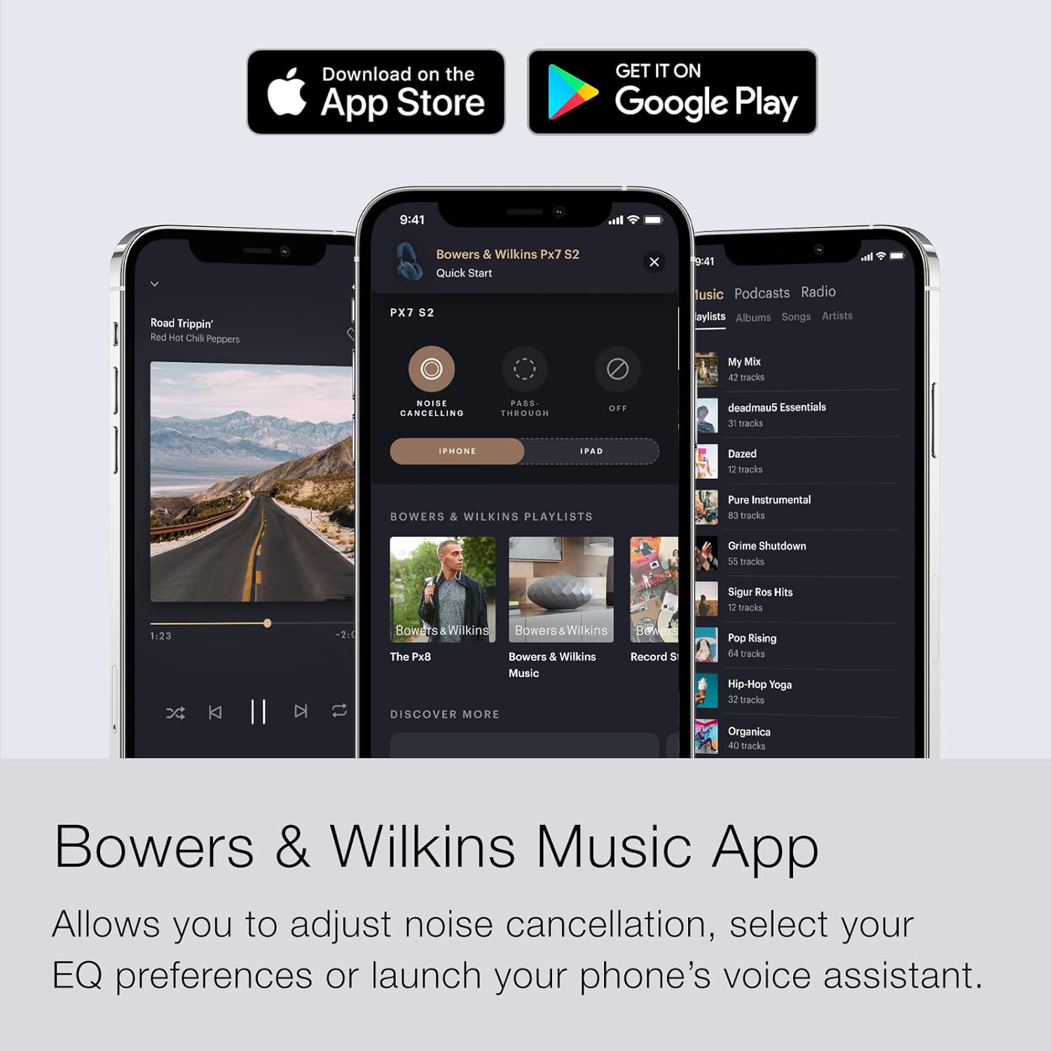Bowers & Wilkins Px7 S2 Over-Ear Headphones - Advanced Noise Cancellation, Technical Fabrics, 30-Hour Battery Life, 15-Min Quick Charging, Black (Renewed)