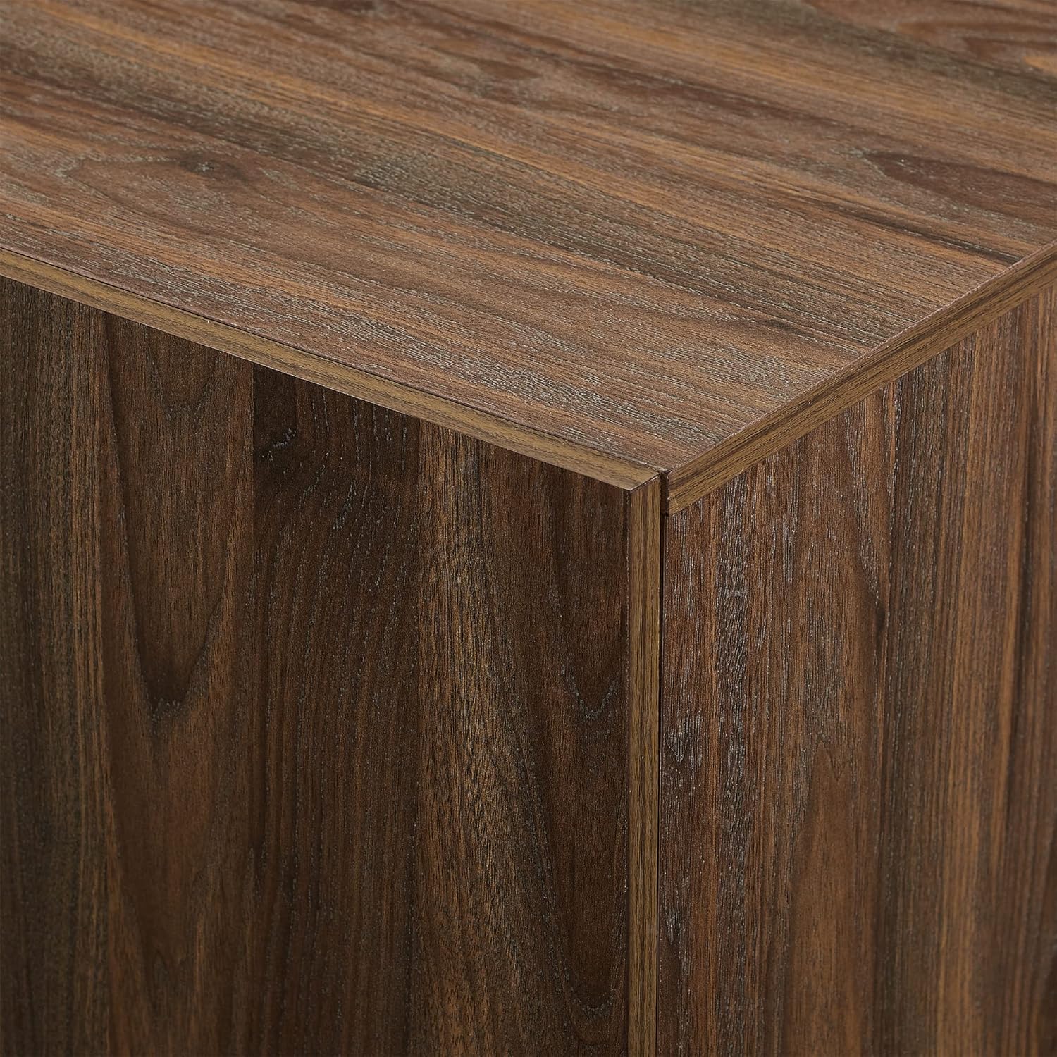 Walker Edison Liss Contemporary 4-Door Minimalist Sideboard 70 Inch Dark Walnut