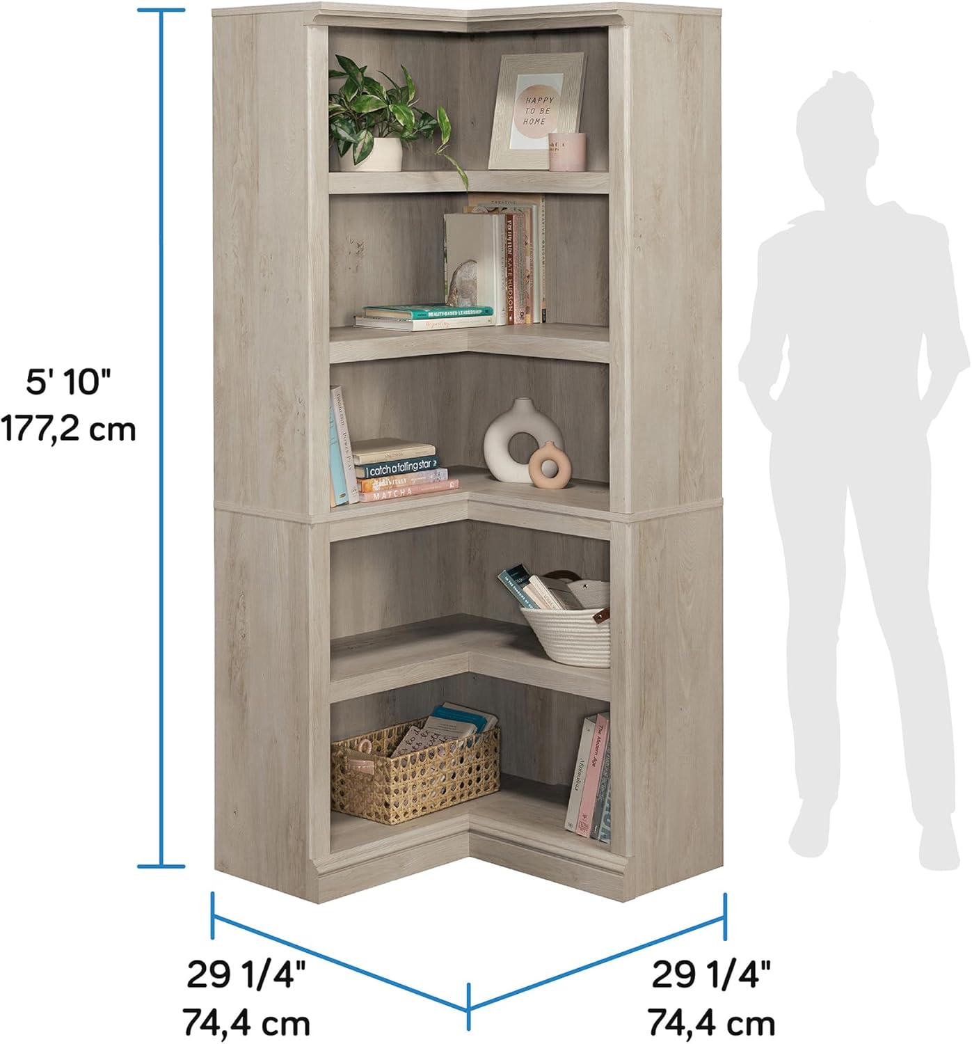 Sauder Miscellaneous Storage Bookcase, in a Chalked Chestnut Finish