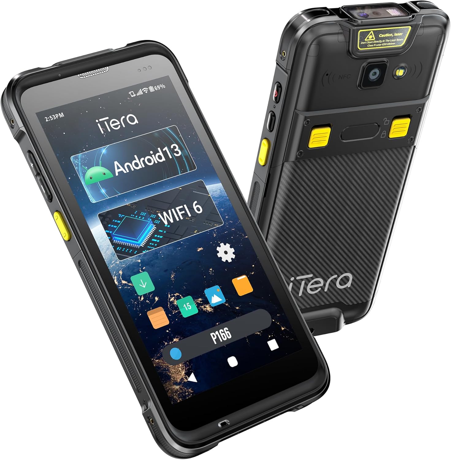 Android 13 Barcode Scanner PDA: SE4710 Scan Engine Qualcomm CPU 5.5" Touch Screen IP65 Waterproof 4300mAh Warehouse Logistics Inventory Handheld Computer P166