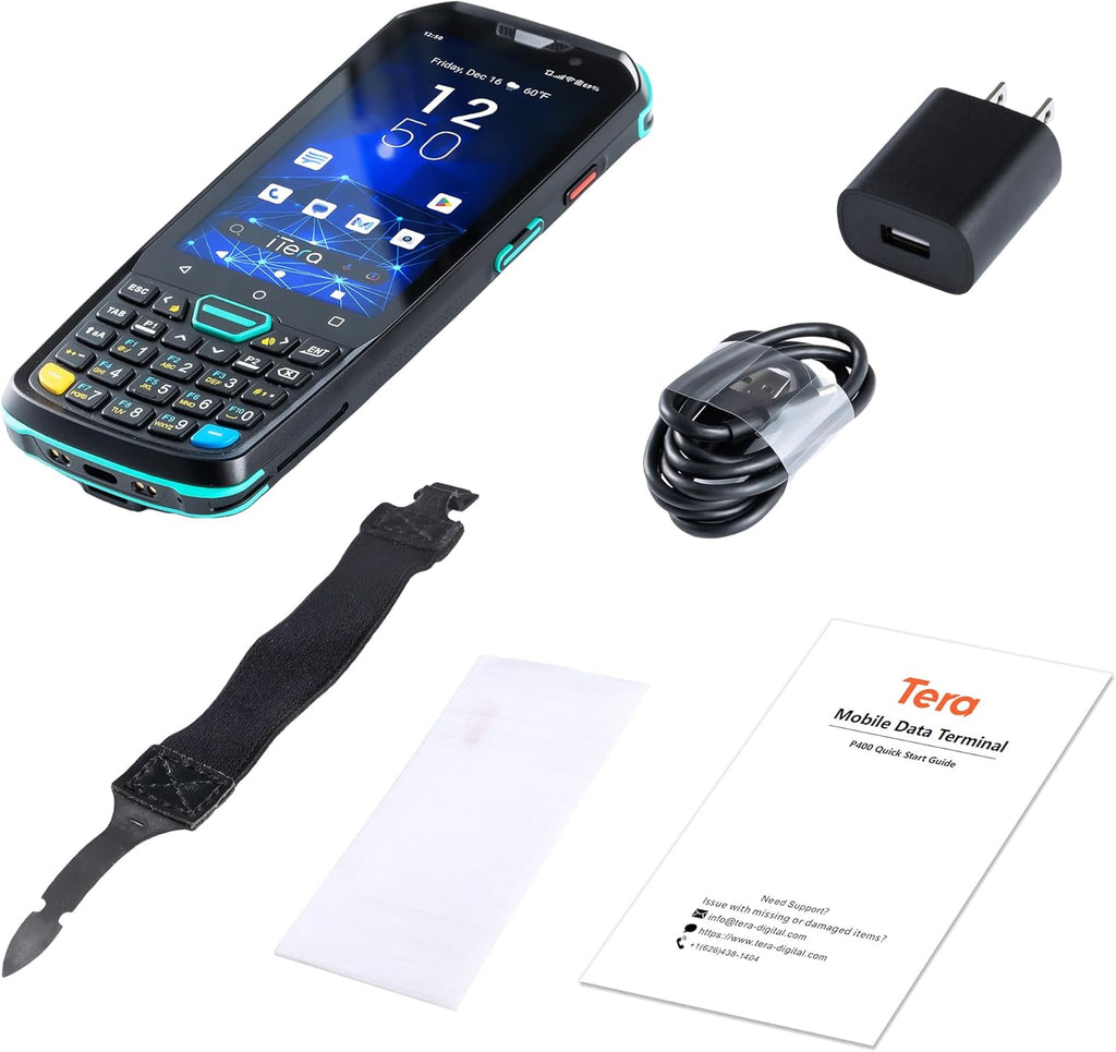 Android 13 Barcode Scanner PDA: with HS7 Scan Engine 26 Keys 4" Touch Screen 5100mAh Battery IP67 Rugged 2D Handheld Computer for Warehouse Logistics Industrial Use P400