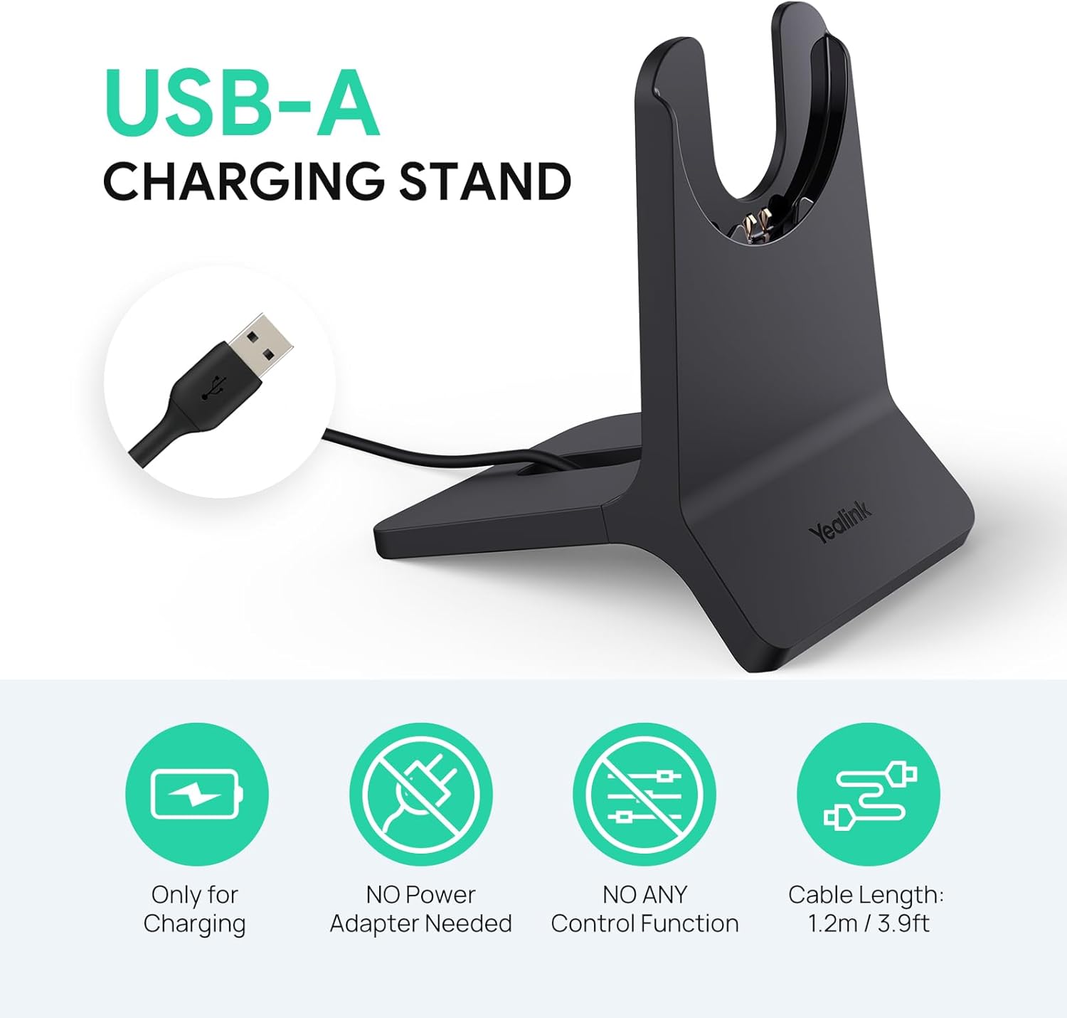 Yealink BH70 Mono Wireless Headset with Mic for Work, Bluetooth Headphone Teams Certified, up to 35h Talk Time, 91g Lightweight Comfort, USB-C to A