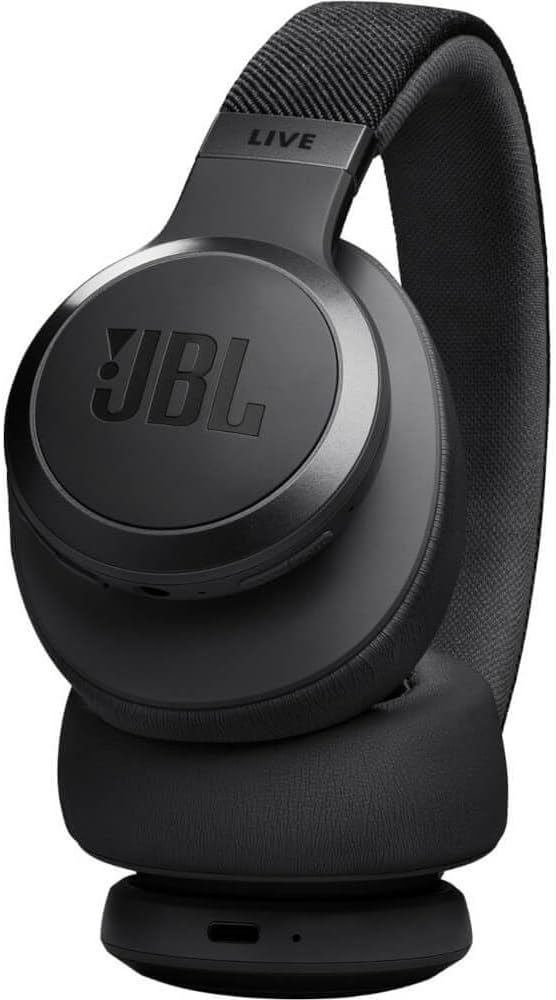 JBL Live 770NC - Wireless Over-Ear Headphones with True Adaptive Noise Cancelling with Smart Ambient, Up to 65 Hours of Battery Life, Comfort-fit Fabric Headband & Carrying Pouch (Black) (Renewed)