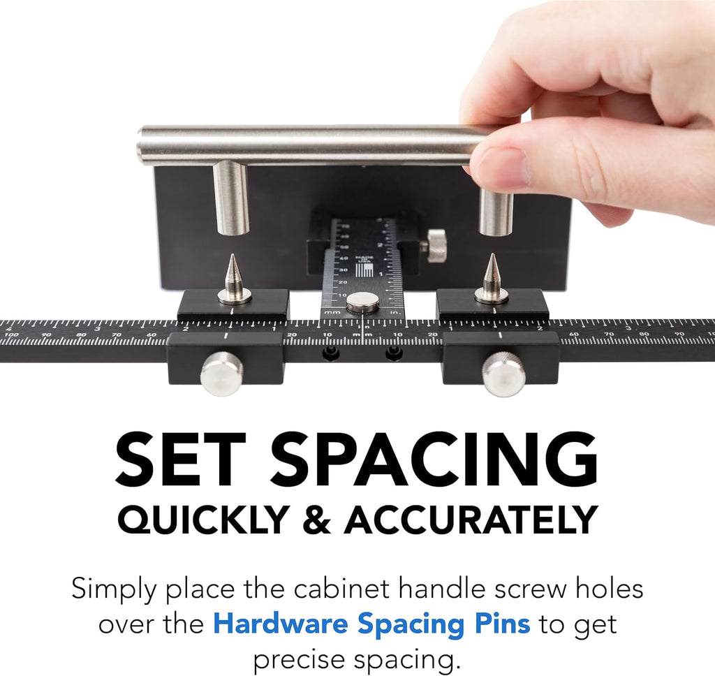 The Original Cabinet Hardware Jig - Made in USA - Most Accurate Tool for Knobs and Pulls - Hand Calibrated by True Position Tools